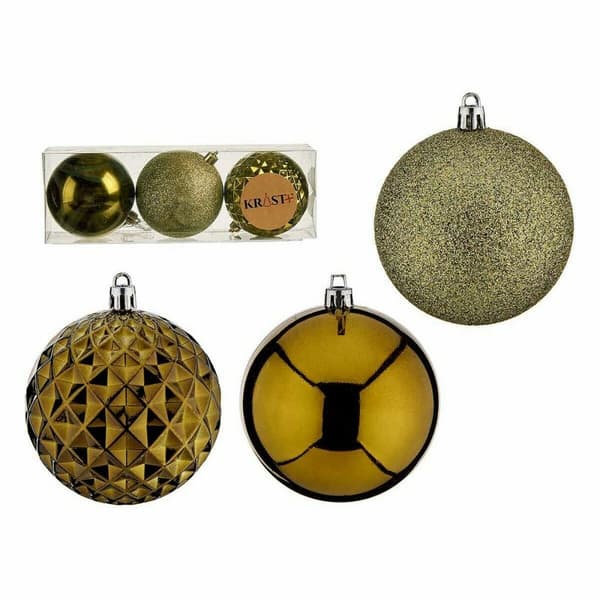 Uppsättning av julkulor Grön PVC Ø 8 cm (12 antal)
