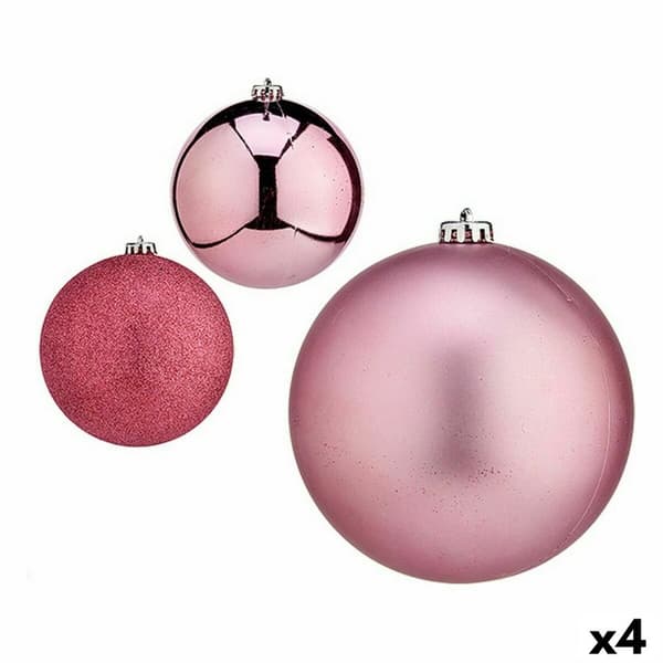 Uppsättning av julkulor Krist+ 00785 Rosa (4 antal)