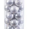 Miniatyrbild 2 av 2: Julgranskulor Silvrig Plast 6 x 6 x 6 cm (20 antal)