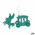 Miniatyrbild 1 av 2: Julgranskula Magisk vagn Grön Plast Glitter 15 x 8,5 x 4,5 cm (24 antal)
