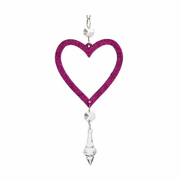 Julgranskula Fuchsia Plast Glitter 9 x 16 x 2 cm (24 antal)
