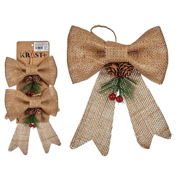 Juldekorationer Krist+ 65563 Brun Röd Grön 14 x 3 x 19 cm Lasso (12 antal)