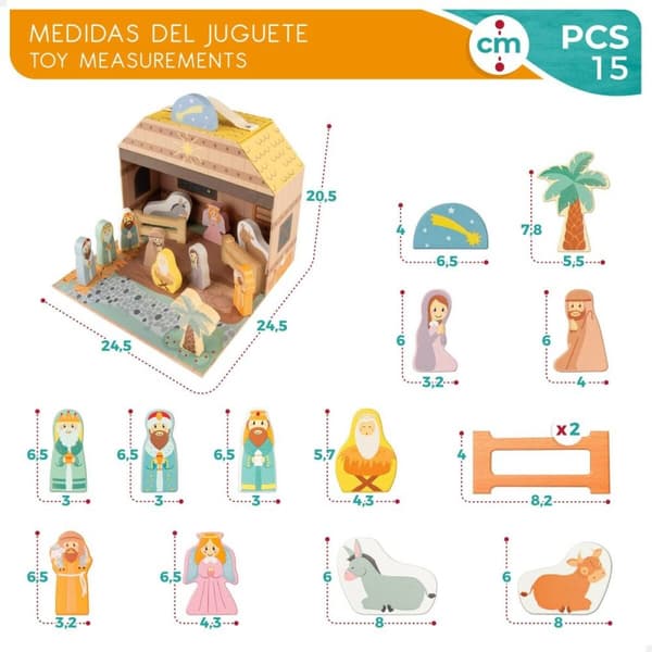 Julkrubba-set Woomax 24,5 x 20,5 x 24,5 cm (15 Delar) (6 antal)
