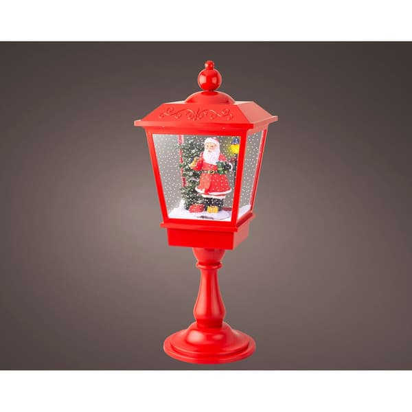 LED-lykta Lumineo Röd Tomte Musik Rörelse