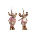 Miniatyrbild 1 av 3: Julgranskula DKD Home Decor Vit Rosa Gyllene Ren 20 x 19 x 50 cm (2 antal)