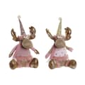 Miniatyrbild 1 av 3: Julgranskula DKD Home Decor Brun Rosa Gyllene Ren 27 x 16 x 42 cm (2 antal)