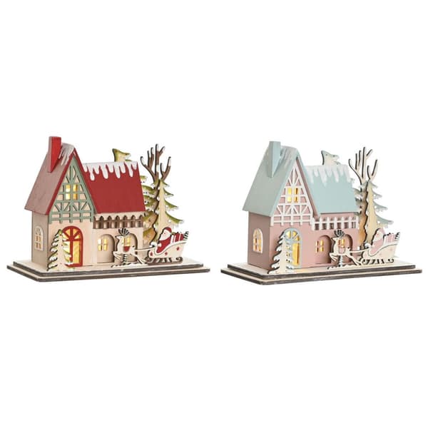 Julgranskula DKD Home Decor Röd Ljusrosa 23,5 x 11 x 20,5 cm (2 antal)