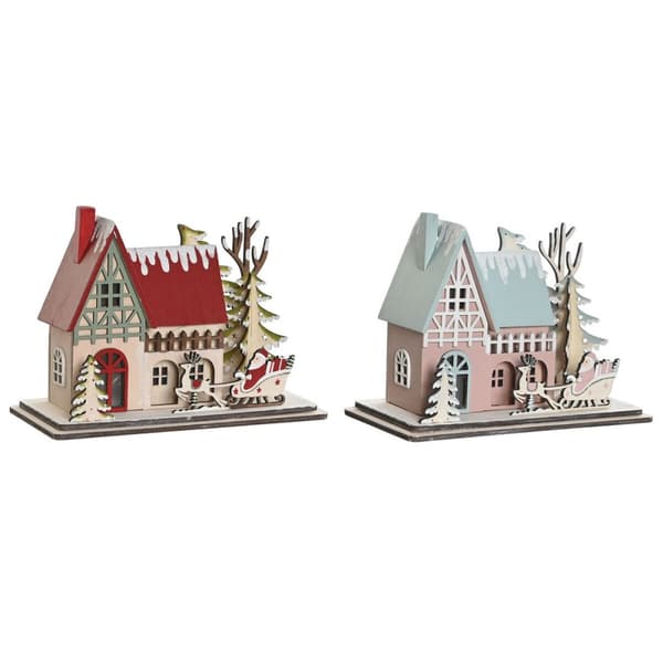 Julgranskula DKD Home Decor Röd Ljusrosa 23,5 x 11 x 20,5 cm (2 antal)