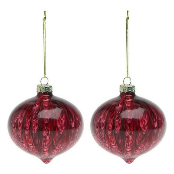 Julekugler (2 pcs) 112490 Brun Rød 8 cm (2 enheder) - Brun