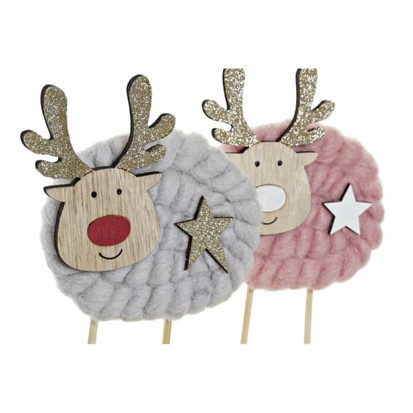 Julepynt DKD Home Decor Polyester Træ (2 pcs) (10 x 4 x 16 cm)