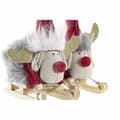 Miniatyrbillede 2 af 3: Julepynt DKD Home Decor Polyester Rensdyr (15 x 5,5 x 16,5 cm) (2 enheder)