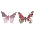 Miniatyrbillede 1 af 3: Julepynt DKD Home Decor Polyester Sommerfugl (22 x 3 x 18 cm) (2 enheder)
