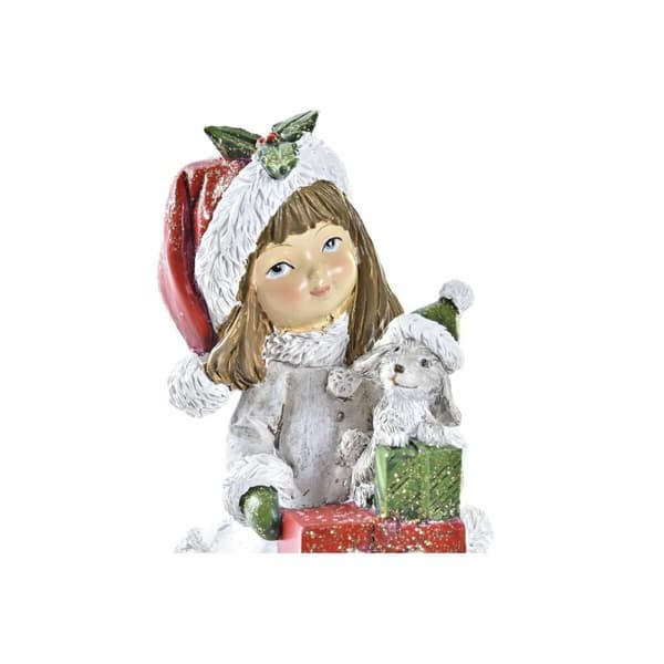 Julepynt DKD Home Decor Harpiks Piger (6,5 x 6,5 x 12 cm) (2 enheder)