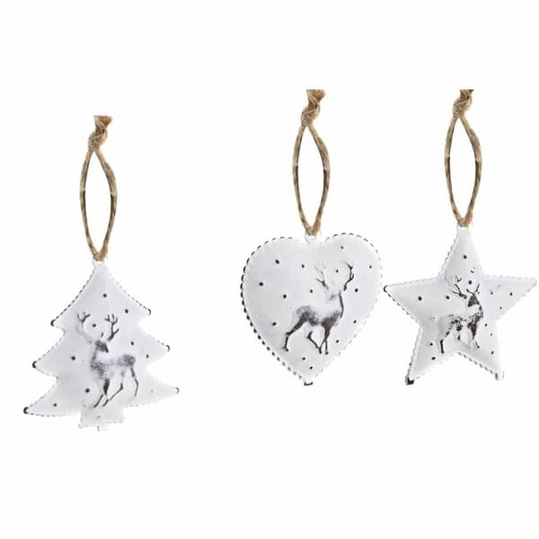 Juledekorationssæt DKD Home Decor Metal (12 x 12 x 3 cm) (3 enheder)