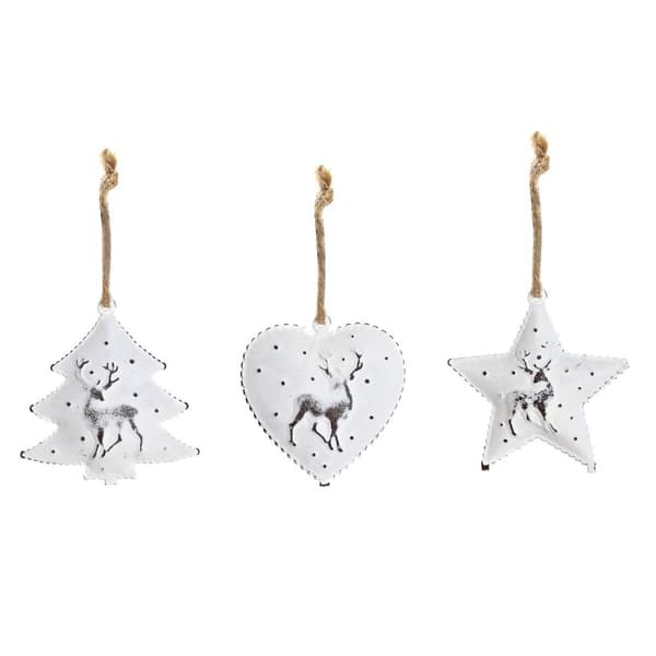 Juledekorationssæt DKD Home Decor Metal (12 x 12 x 3 cm) (3 enheder)
