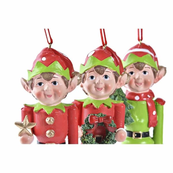Julepynt DKD Home Decor Harpiks Alf (5 x 4 x 14 cm) (3 enheder)