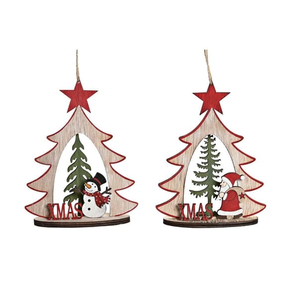 Julepynt DKD Home Decor Træ (2 enheder) (14 x 6 x 18 cm)
