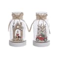 Miniatyrbillede 1 af 3: Lysdekoration DKD Home Decor Jul Natur Hus (2 enheder) (9 x 9 x 17 cm)