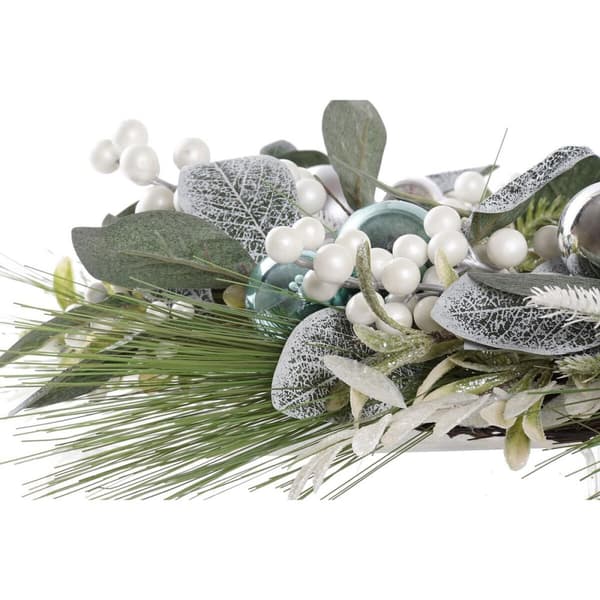 Adventskrans DKD Home Decor Blå Sølvfarvet PVC 60 x 60 x 12 cm