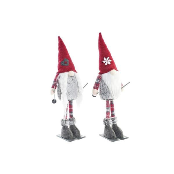 Dekorativ figur DKD Home Decor Jul Dværg Polyester (16 x 12 x 46 cm) (2 enheder)