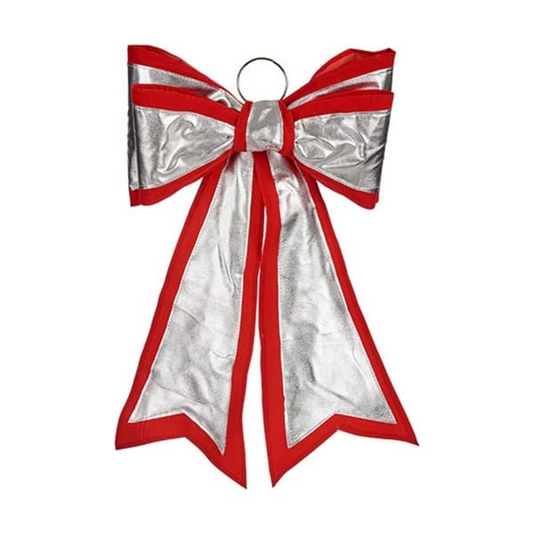 Lasso Krist+ HJ1-12073 Rød Sølvfarvet PVC 40 x 60 cm Julepynt