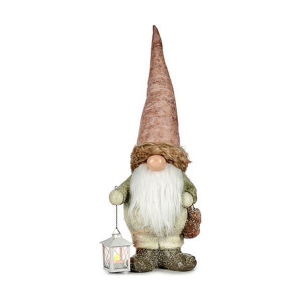 Dekorativ figur Lys Laantarn Trold 17 x 63 x 24,5 cm Pink Hvid Grøn Harpiks