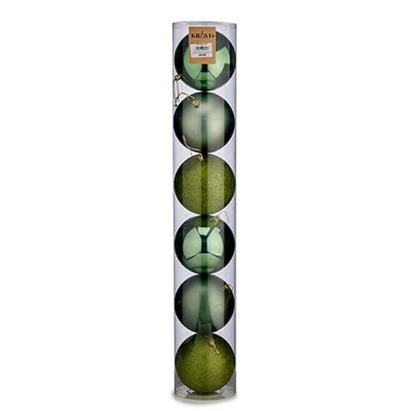 Sæt med julekugler Krist+ 00804 Grøn Plastik Ø 12 cm 6 Dele (6 enheder)