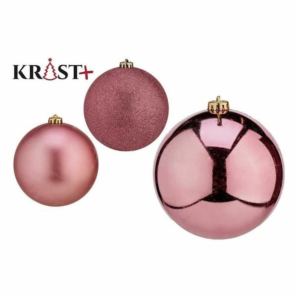 Sæt med julekugler Krist+ 00739 Pink PVC (12 enheder)