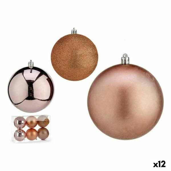 Sæt med julekugler Krist+ 00727 Pink Plastik (12 enheder)