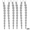 Miniatyrbillede 1 af 3: Julepynt Sølvfarvet Plastik Skinne 13,5 x 1 x 5,5 cm (24 enheder)