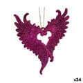 Miniatyrbillede 1 af 2: Julepynt Englevinger Fuchsia Plastik Skinne 12 x 13 x 2,5 cm (24 enheder)