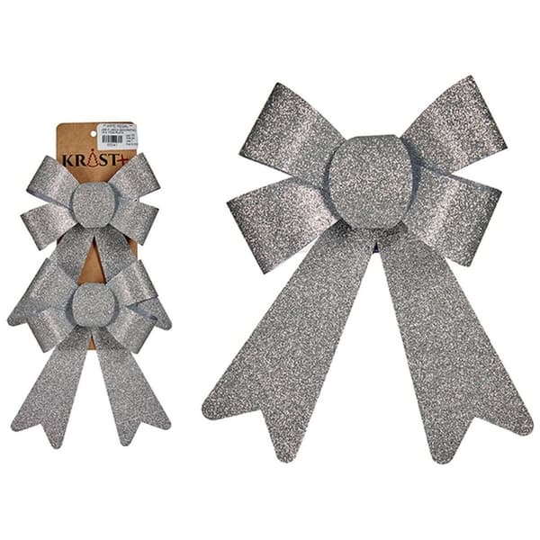 Juledekorationssæt Krist+ 65547 Sølvfarvet PVC 15 x 2 x 18 cm Lasso (24 enheder)
