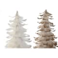 Miniatyrbillede 2 af 3: Juletræ Home ESPRIT Hvid Gylden Pap Fjer 22 x 22 x 46 cm (2 enheder)