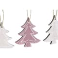 Miniatyrbillede 4 af 4: Hængende dekoration DKD Home Decor Pink Lyserød Træ 6,5 x 1 x 6,5 cm (9 Dele) (3 enheder)