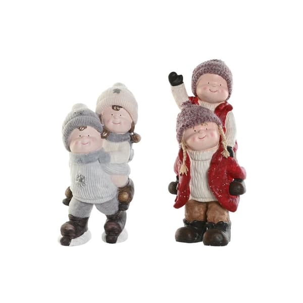 Julepynt DKD Home Decor Multifarvet Børn 18,5 x 22 x 51 cm (2 enheder)