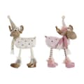 Miniatyrbillede 1 af 3: Julepynt DKD Home Decor Hvid Pink Rensdyr 12 x 20 x 40 cm (2 enheder)