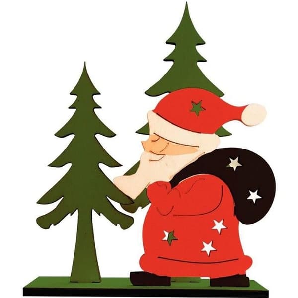 Julklapp och träd av trä att montera och måla