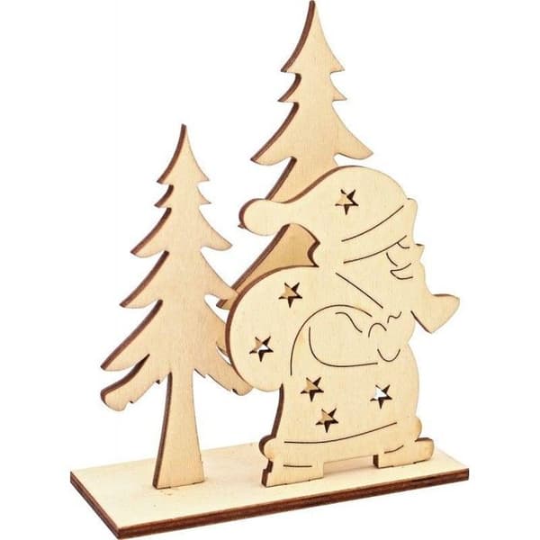 Julklapp och träd av trä att montera och måla
