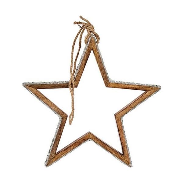 juldekorationer stjärnglitter silhuett 28,5 x 6 x 56 cm silverträ
