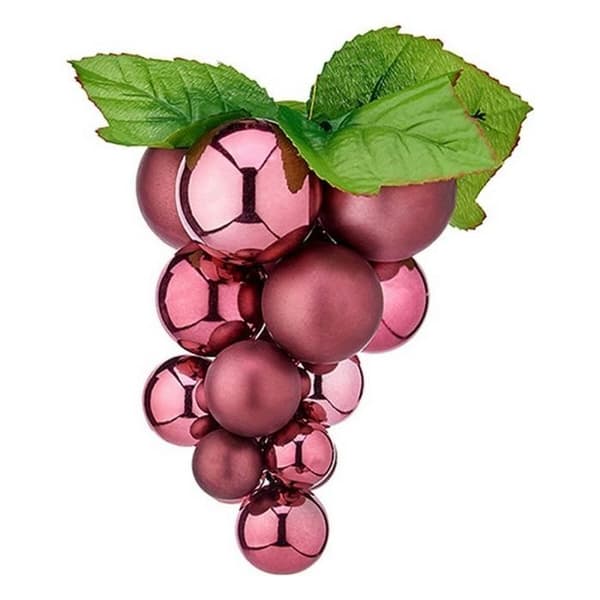 Julgranskulor små vindruvor rosa plast 14 x 14 x 25 cm