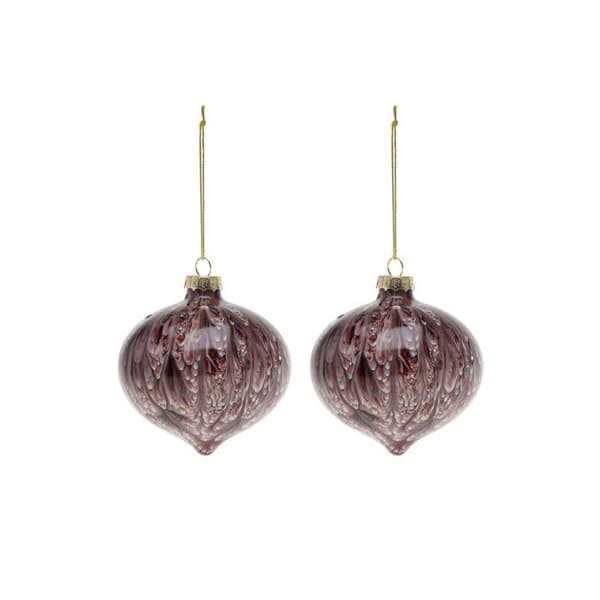 Julkulor - BIGBUY JUL - Brun - 8 cm - Glas - Förpackning av 2 stycken