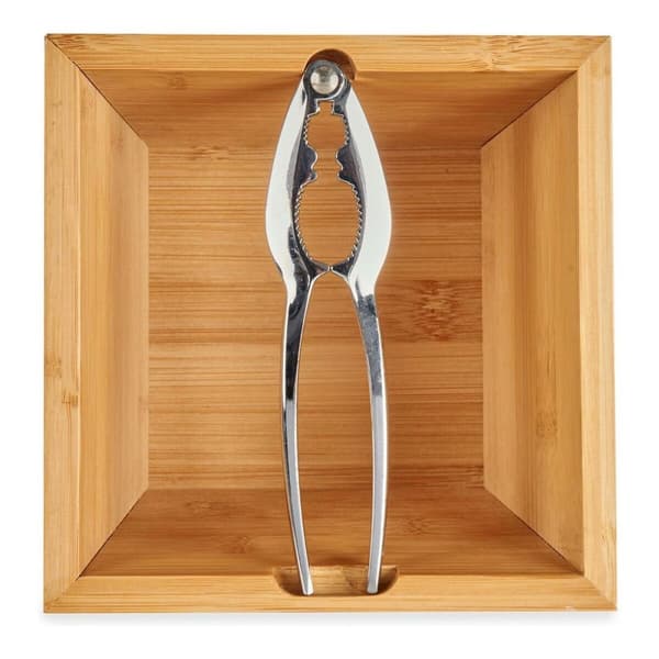 Nötknäppare Kinvara JWKW-4410 Brun Metall Bambu 16 x 11 x 16 cm Nötknäppare