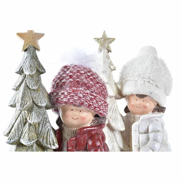 Julgranskula DKD Home Decor Polyester Harts Glitter Pojkar (17 x 11 x 27,5 cm) (2 antal)