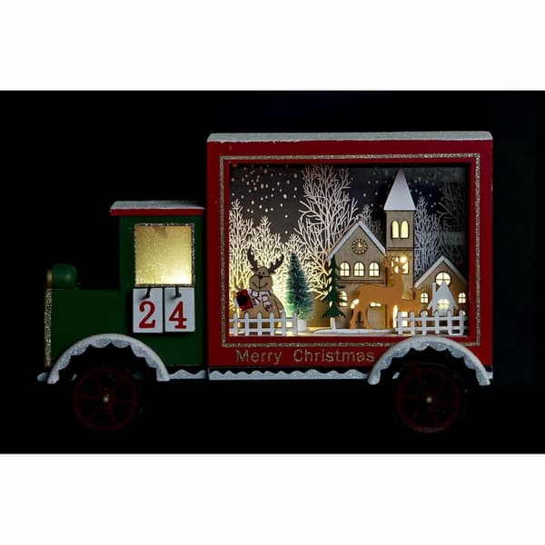 Adventskalender DKD Home Decor Lastbil LED Ljus Trä MDF (31 x 9 x 20 cm)
