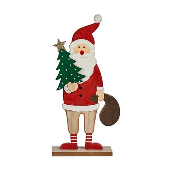 Prydnadsfigur Krist+ 19XD35887-02 Vit Brun Röd Grön Tomte 5 x 30 x 15 cm