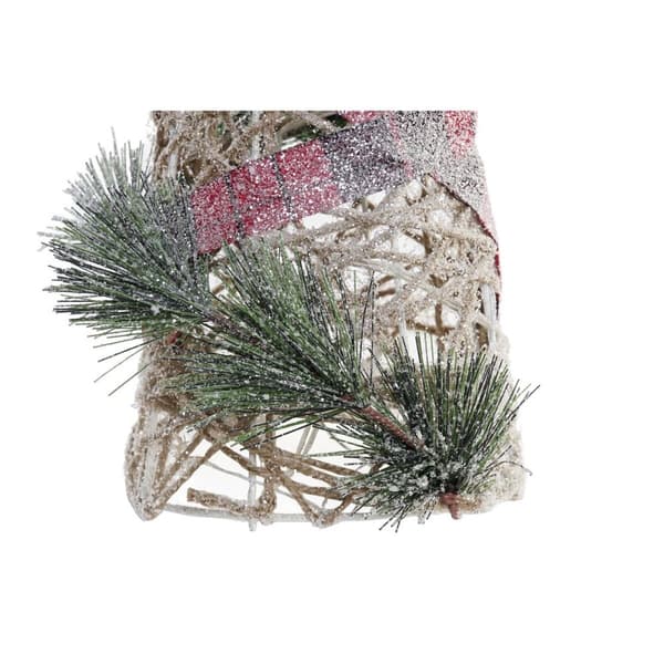 Indretning DKD Home Decor Kegler Jul LED Rød Grøn Natur snefald 20 x 20 x 80 cm (3 Dele)