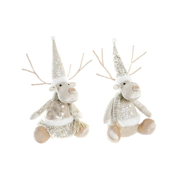 Joulukuusenpallo DKD Home Decor Polyesteri Poro (19 x 18 x 38 cm) (2 osaa)