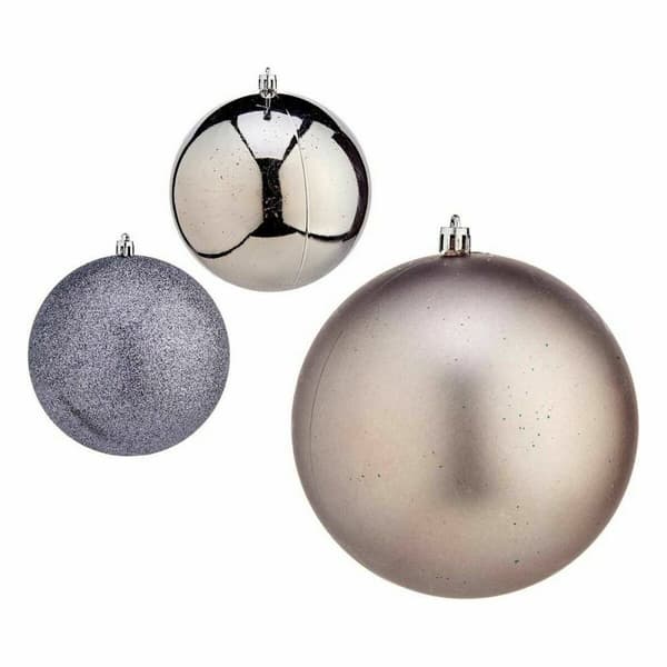 Uppsättning av julkulor Krist+ 00822 Silvrig Plast Ø 12 cm (6 antal)