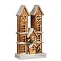 Miniatyrbild 2 av 2: Prydnadsfigur Ljus Hus Vit Brun Trä 25 x 46 x 9 cm (6 antal)