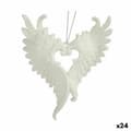 Miniatyrbild 1 av 2: Julgranskula Änglavingar Vit Plast Glitter 12 x 13 x 2,5 cm (24 antal)
